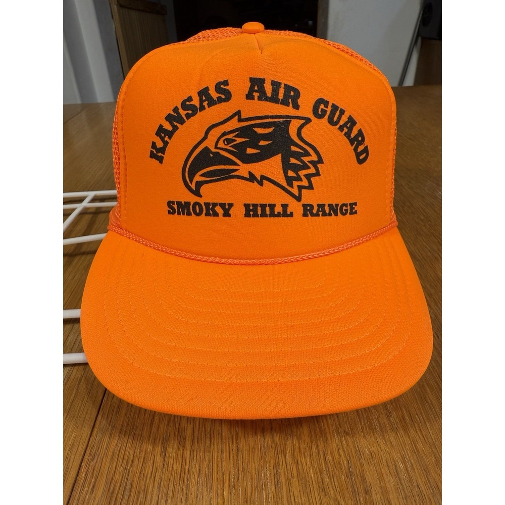 Vintage 70s 80s Kansas Air‎ Guard Smoky Hill Range Nissun Trucker Hat